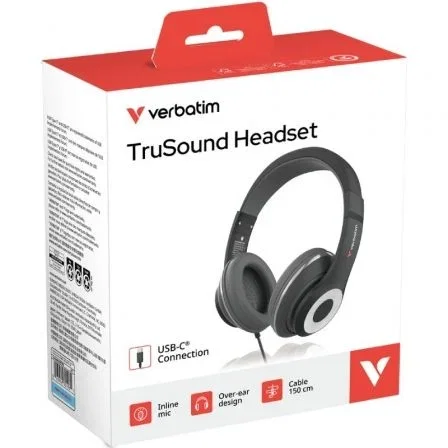 Verbatim Auriculares Trusound USB-C con Micrófono Incorporado Verbatim Auriculares Trusound USB-C con Micrófono Incorporado